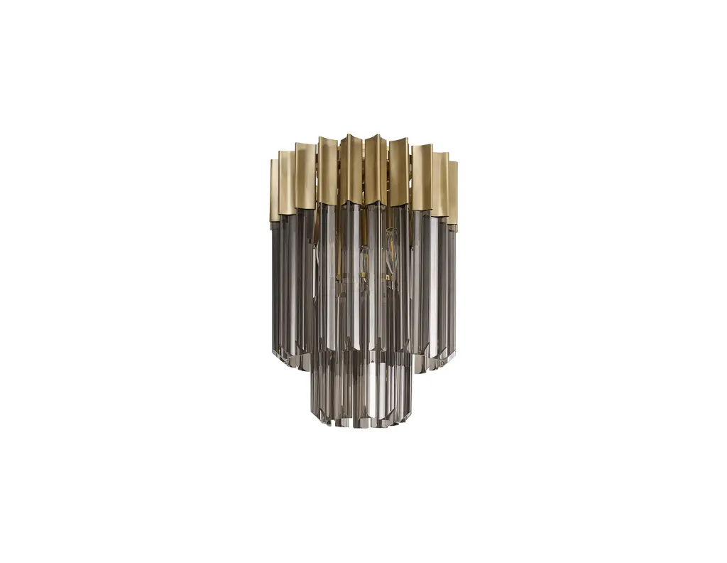 Donard Brass 3 Light Flush Fitting with Smoked Glass