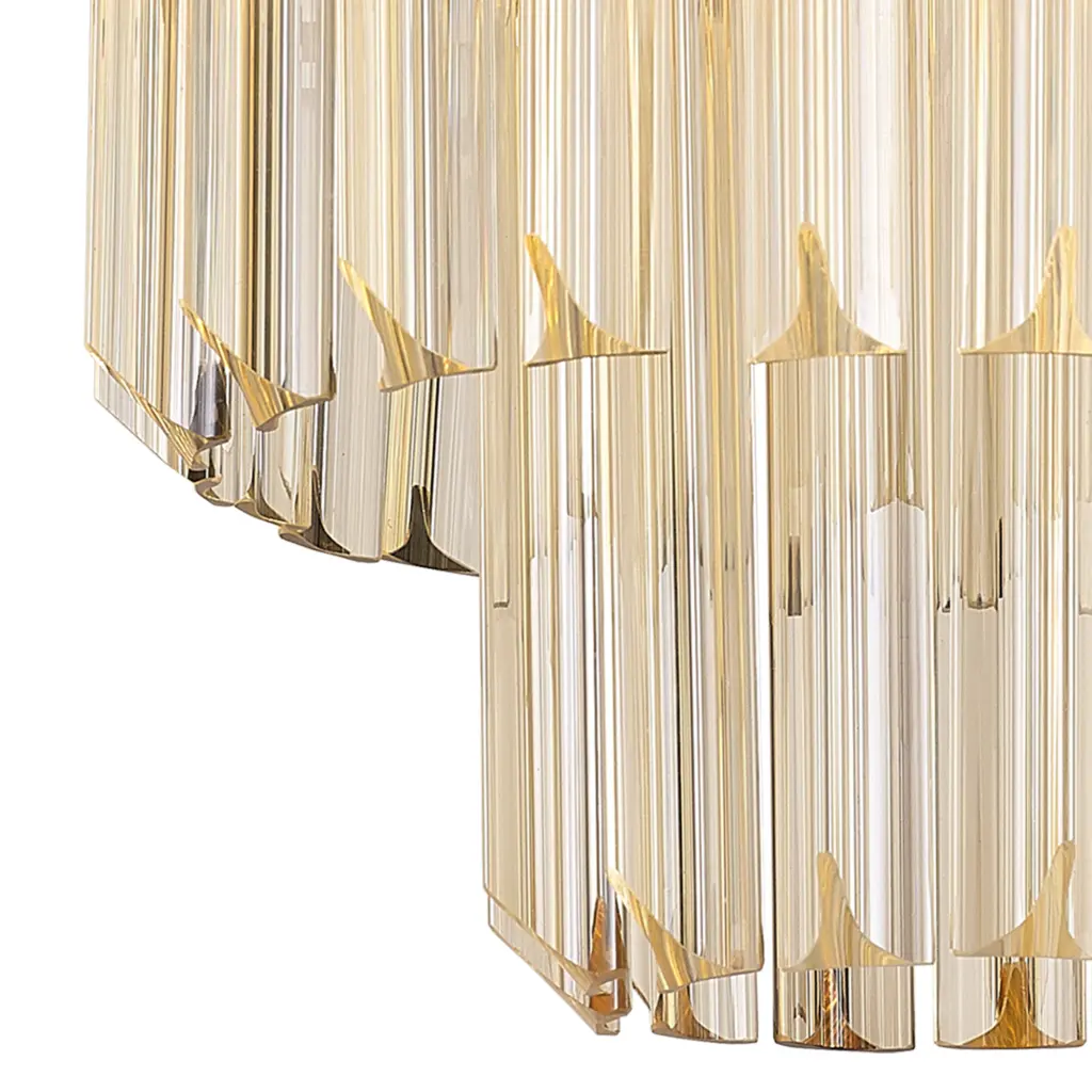 Donard Matt Black 3 Light Flush Fitting with Cognac Glass