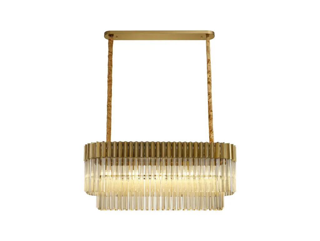 Donard Brass 5 Light Bar Pendant with Cognac Glass
