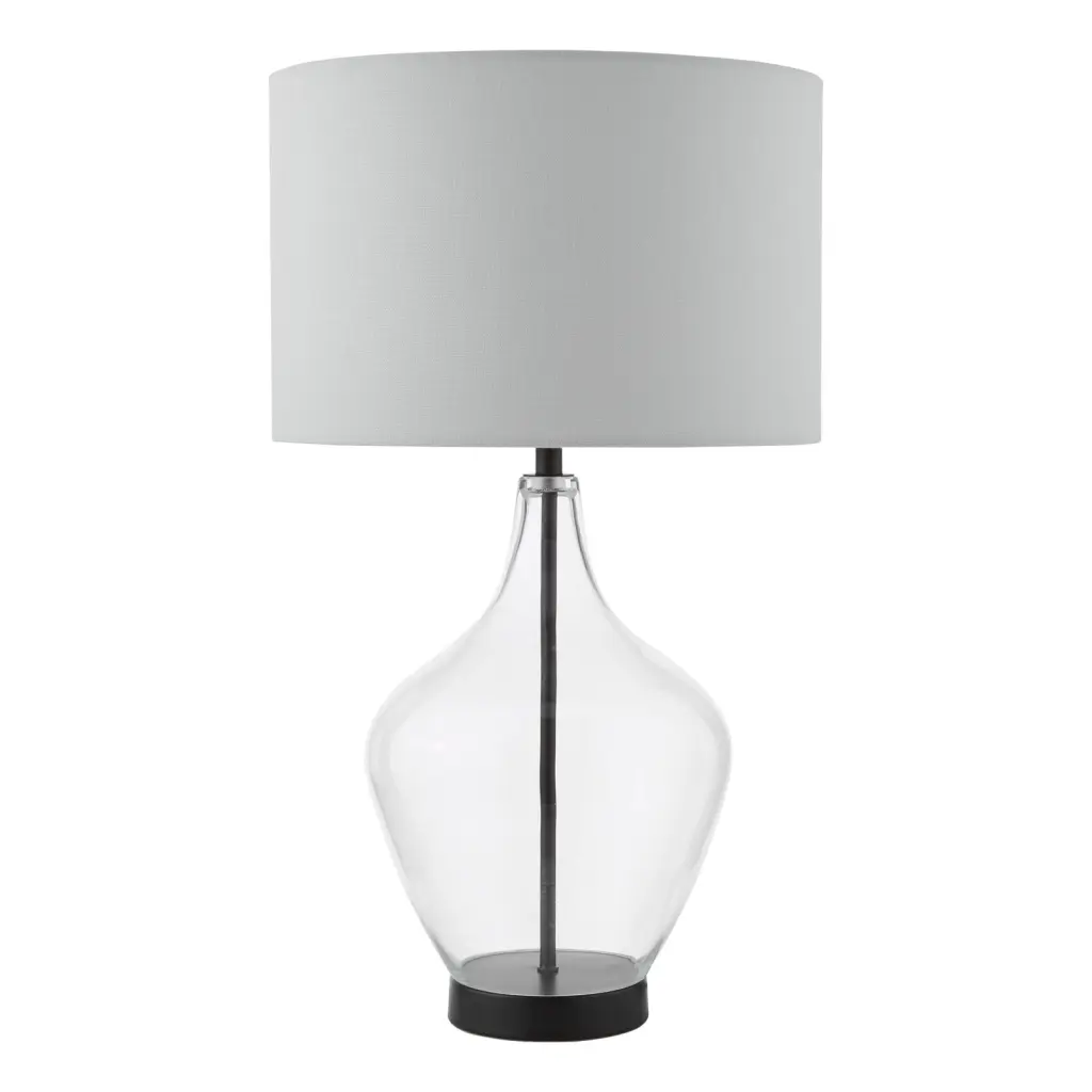 Drago Black & Glass Table Lamp C/W Shade