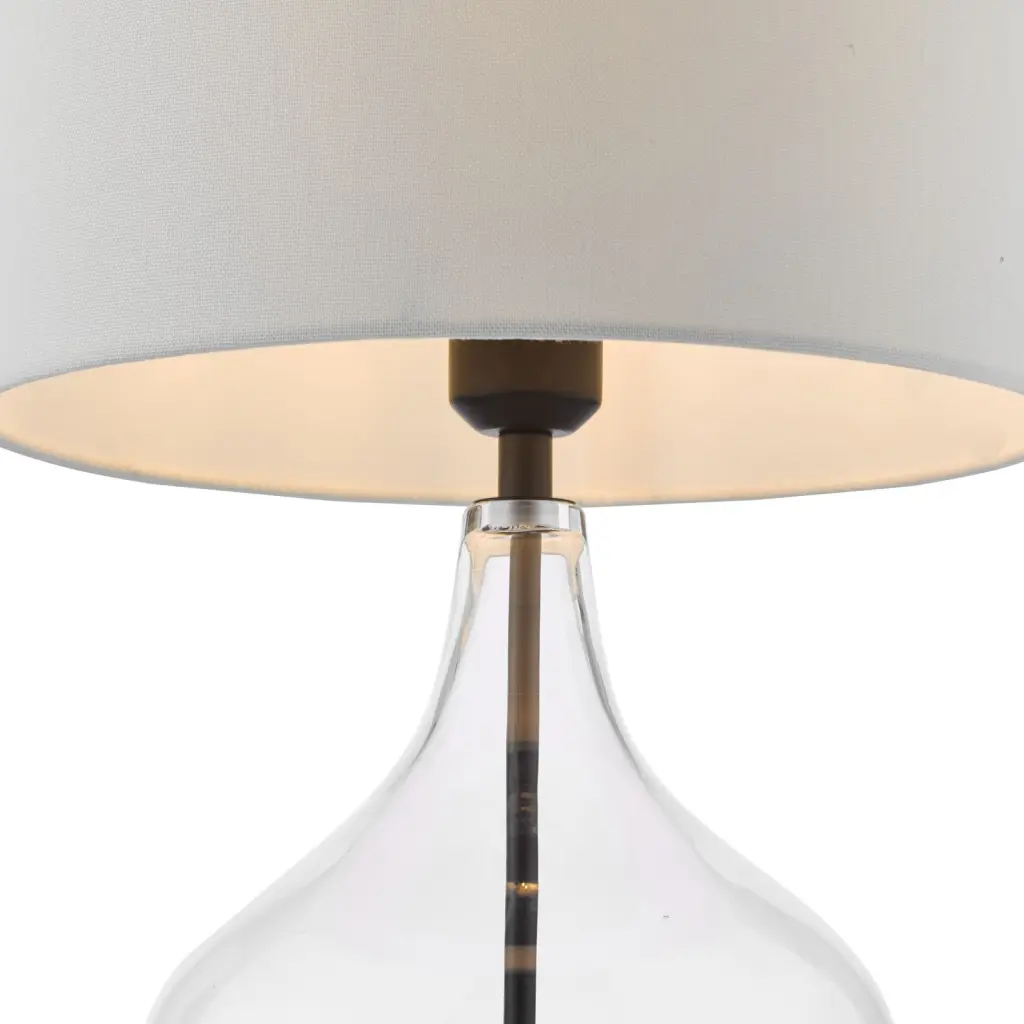 Drago Black & Glass Table Lamp C/W Shade