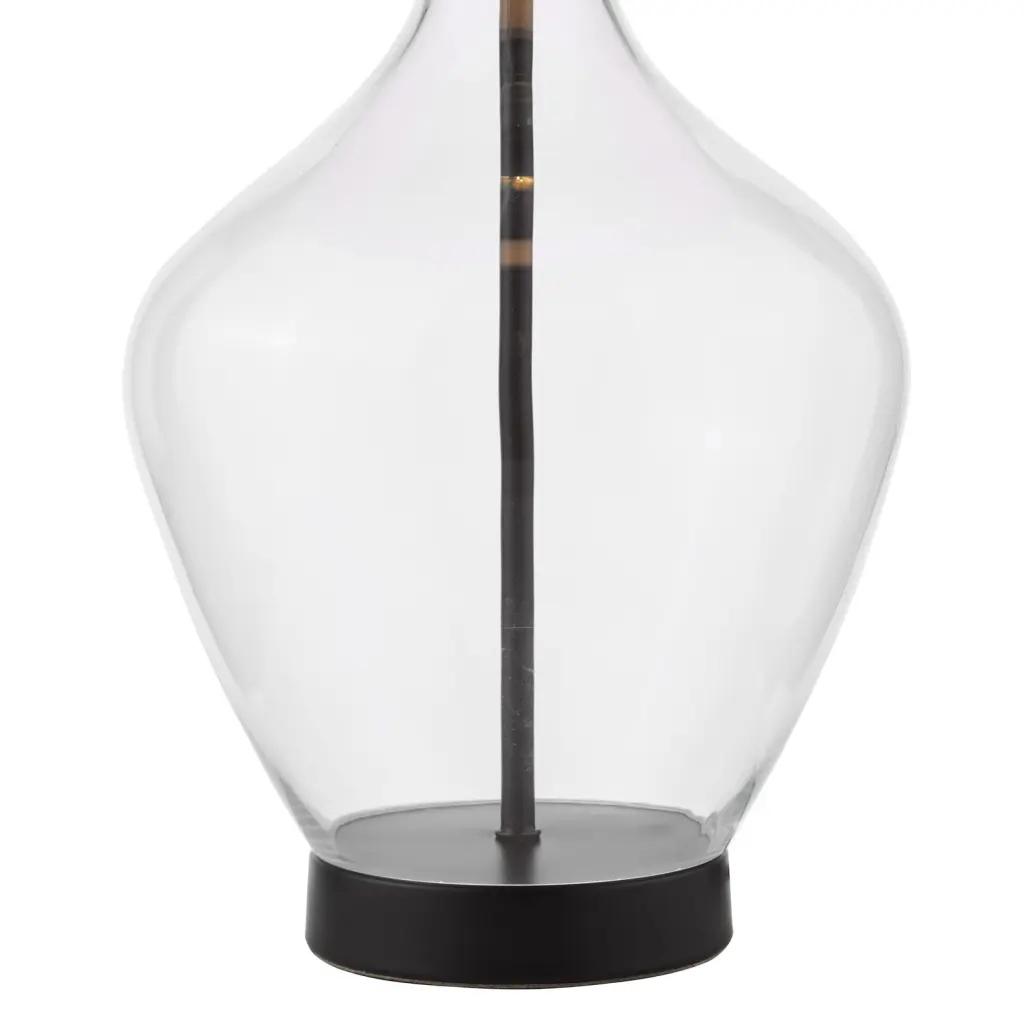 Drago Black & Glass Table Lamp C/W Shade