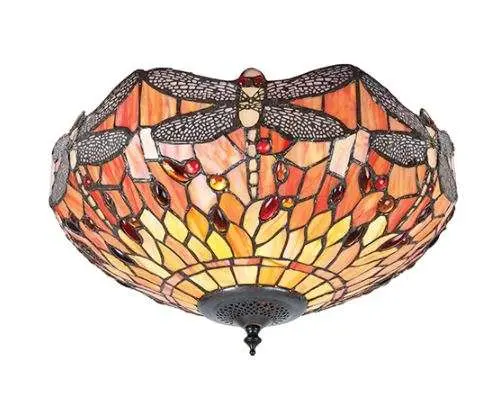 Dragonfly Flame Medium 2 Light Flush 60W