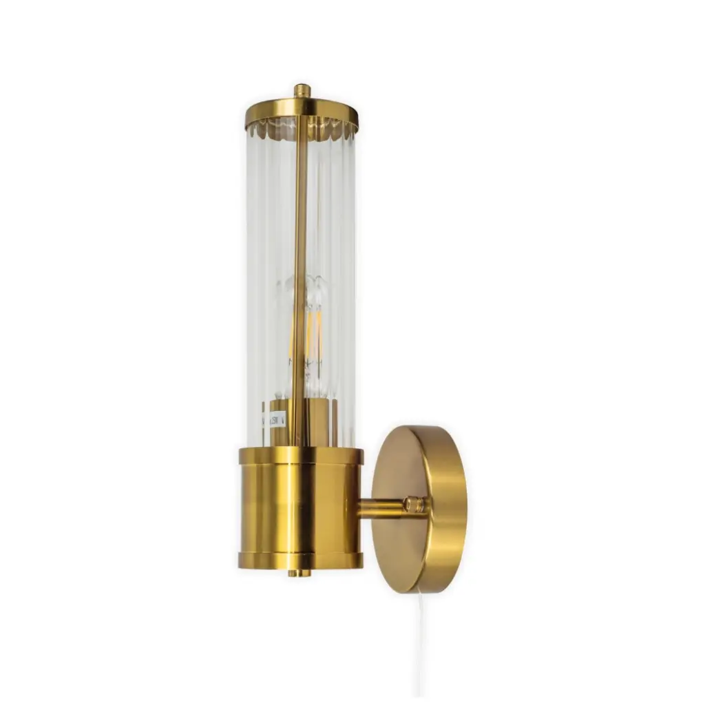 Eleanor Brushed Brass Bathroom Wall Light IP44