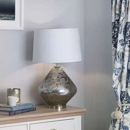Evora Volanic Effect Glass Mirror Table Lamp