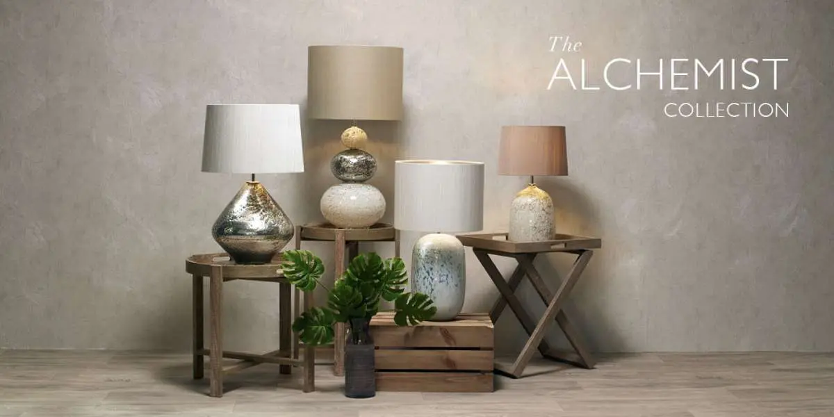 Evora Volanic Effect Glass Mirror Table Lamp