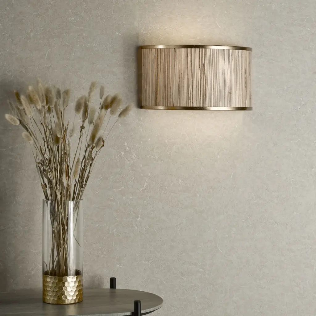 Fenella 2 Light Wall Fitting in Golf Leaf & Seagrass