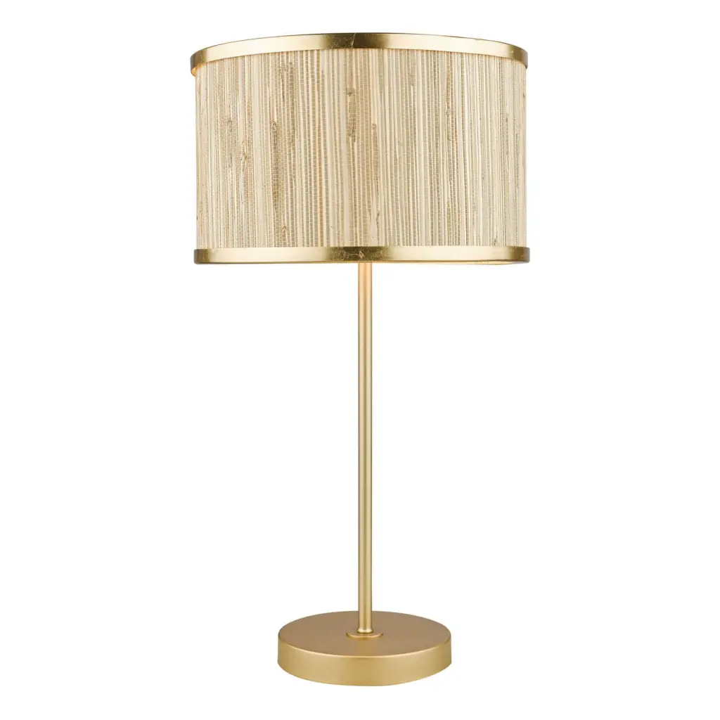 Fenella Table Lamp in Golf Leaf & Seagrass