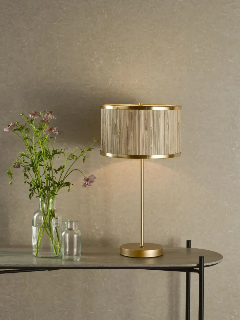 Fenella Table Lamp in Golf Leaf & Seagrass