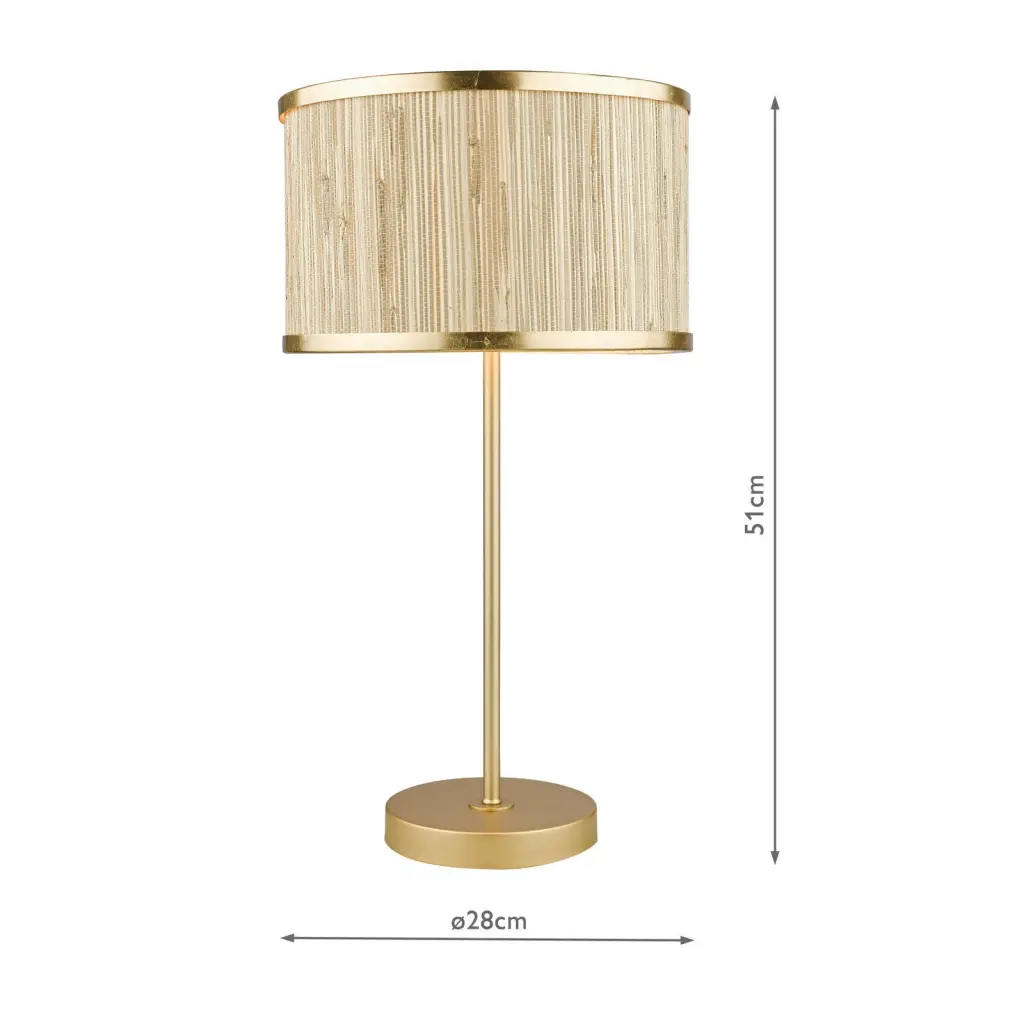 Fenella Table Lamp in Golf Leaf & Seagrass