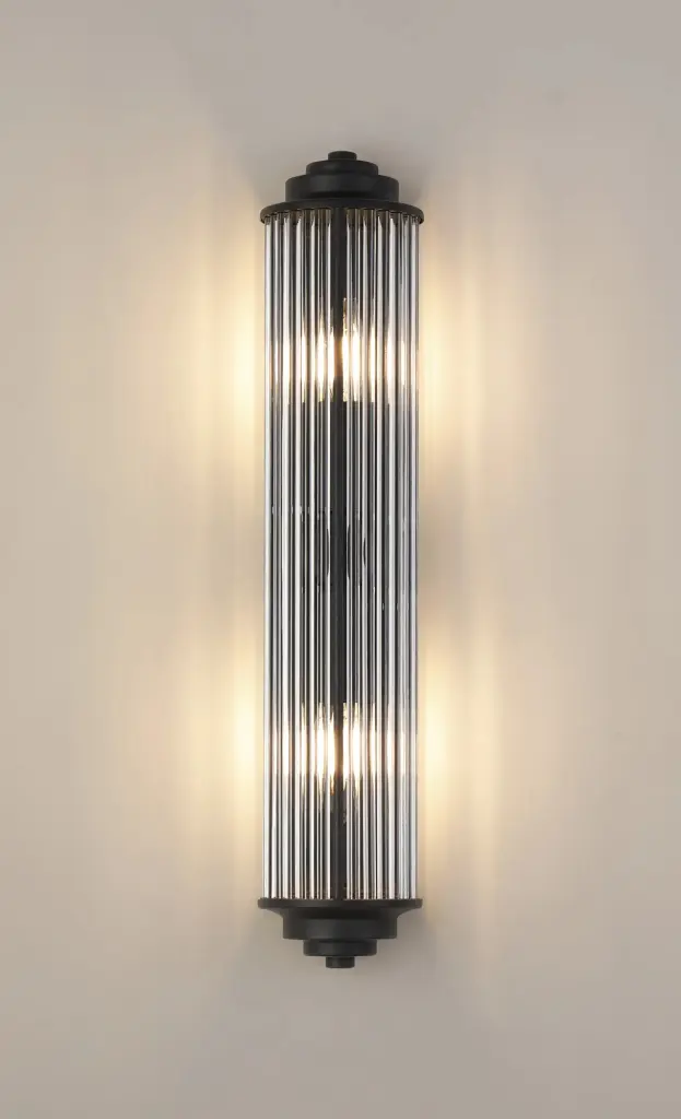 Appeal Large Flush Wall Light in Satin Black IP44