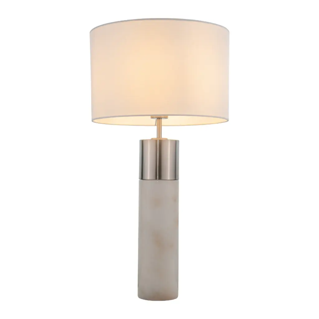 Freya Satin Chrome Table Lamp C/W Shade