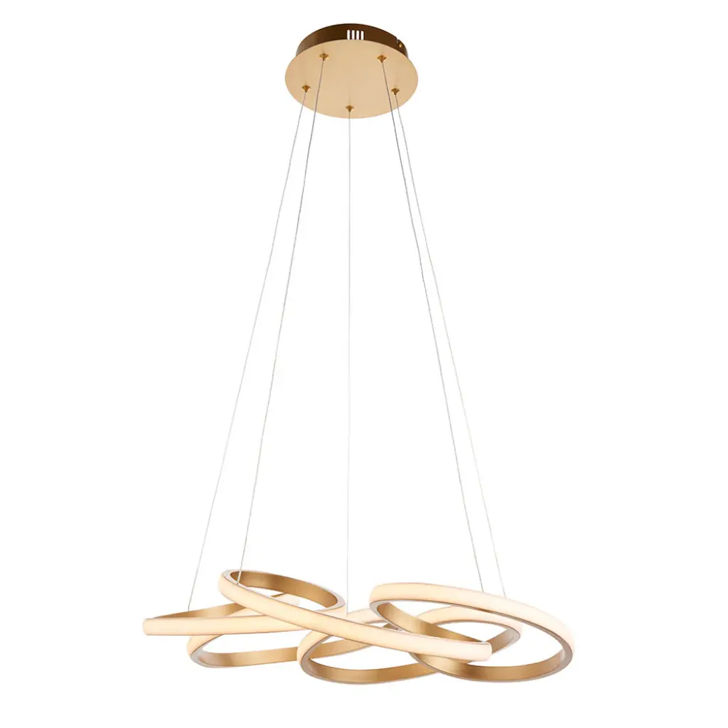 Multi Spiral Satin Gold LED Pendant