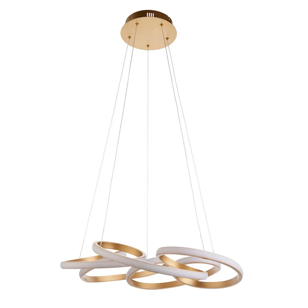 Multi Spiral Satin Gold LED Pendant