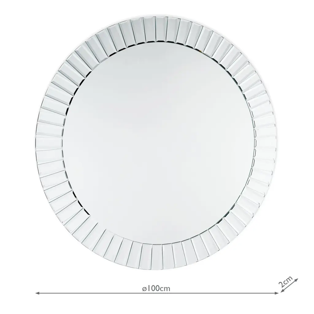 Capri Large Round Bevelled Mirror 100cm