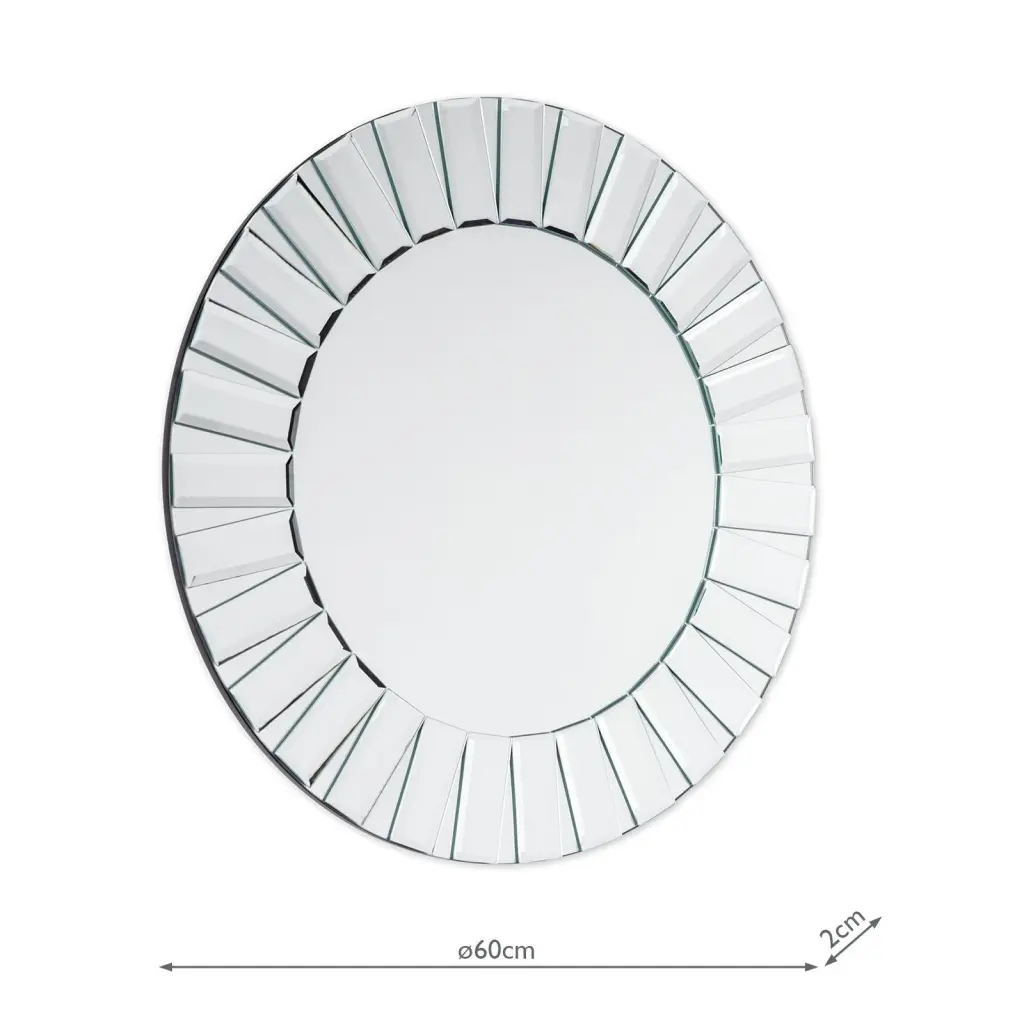 Capri Small Round Bevelled Mirror 60cm
