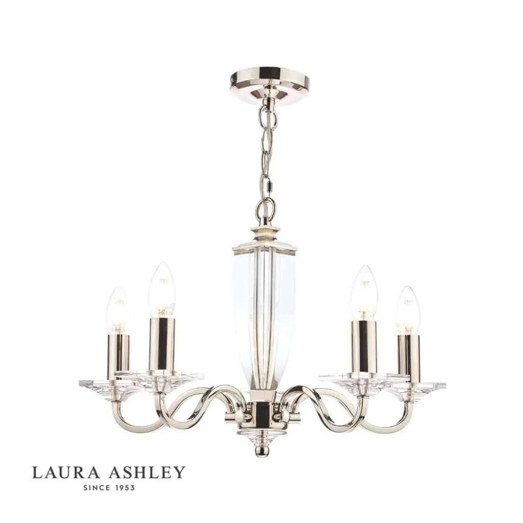Carson 5 Light Polished Nickel Chandelier