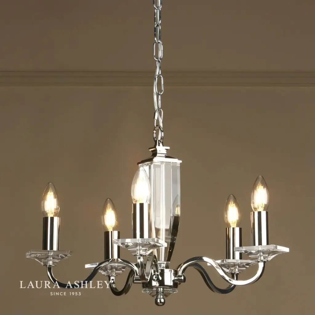 Carson 5 Light Polished Nickel Chandelier