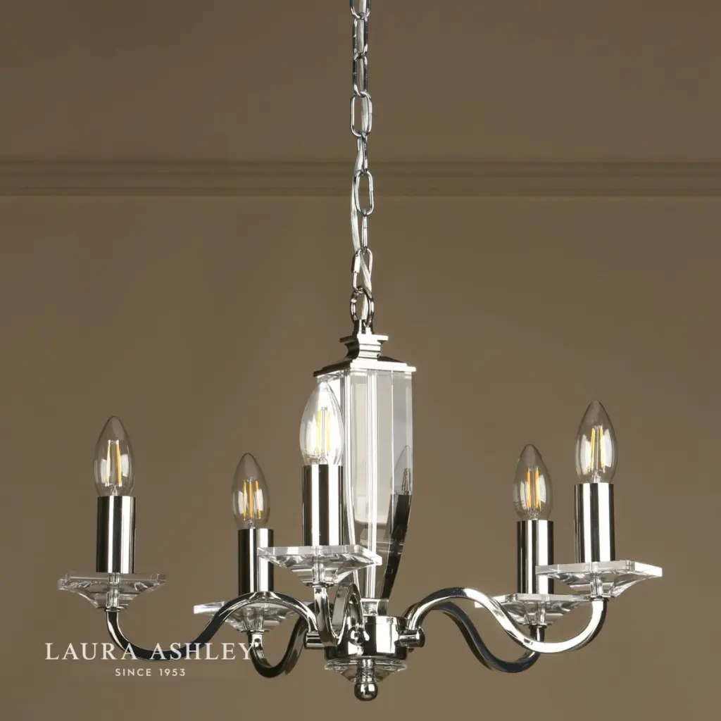 Carson 5 Light Polished Nickel Chandelier