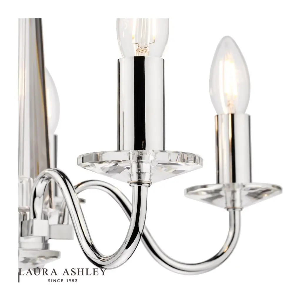Blake 5 Light Chandelier Cut Glass & Polished Chrome