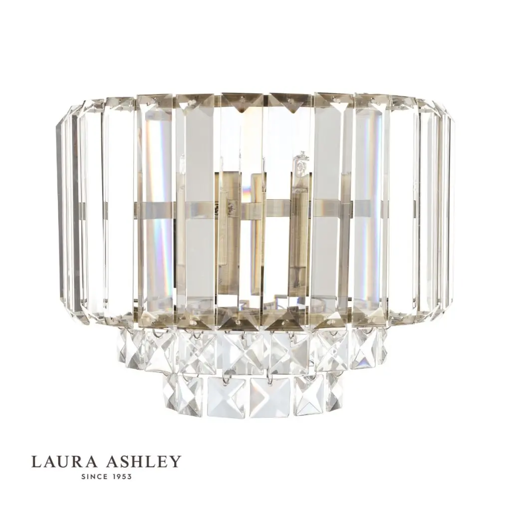 Vienna Wall Light Antique Brass Crystal
