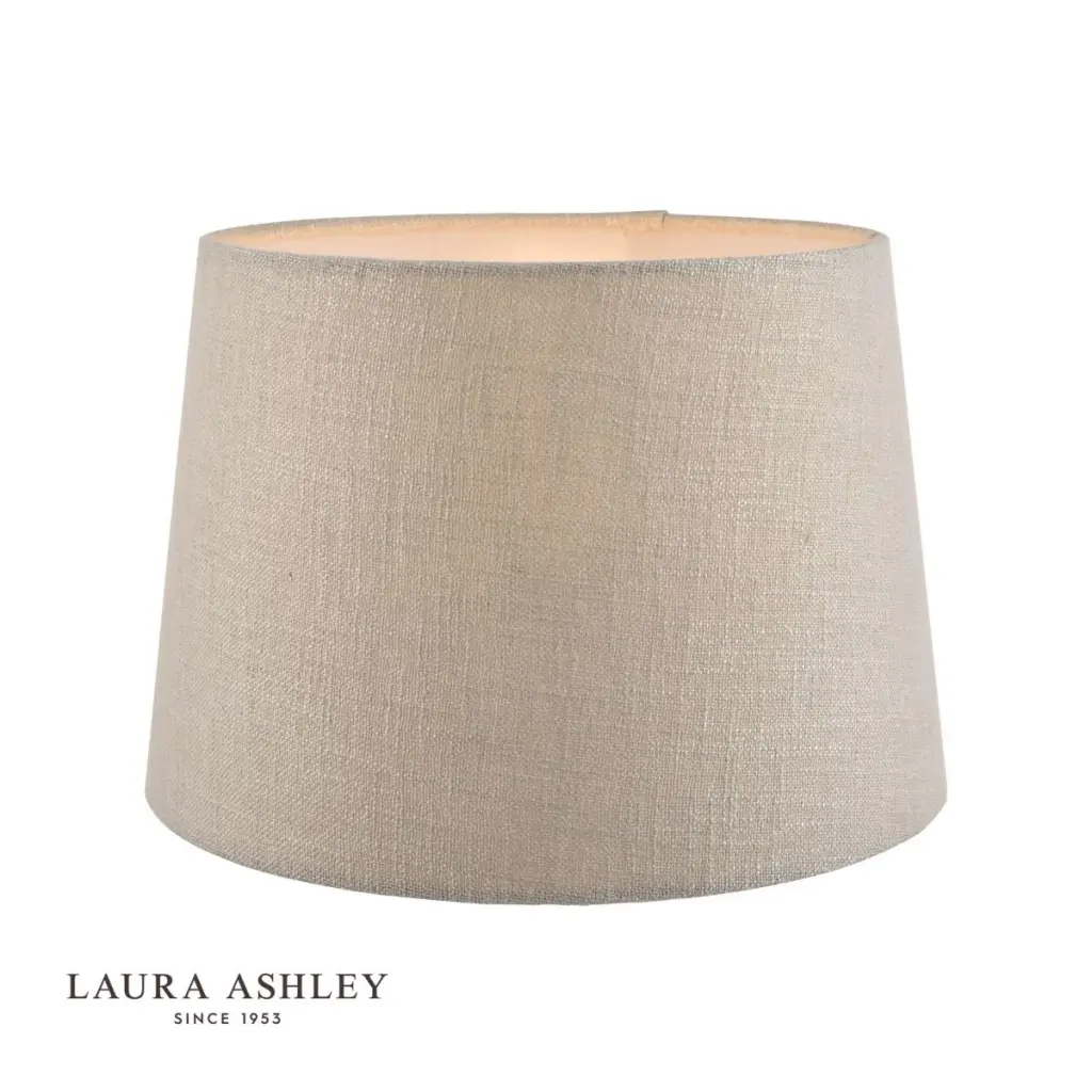 Bacall Linen Empire Drum Shade Silver 400mm/16inch
