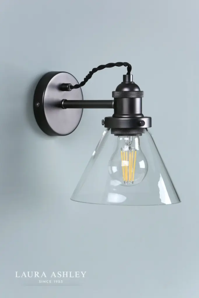 Isaac Industrial Nickel & Glass Wall Light