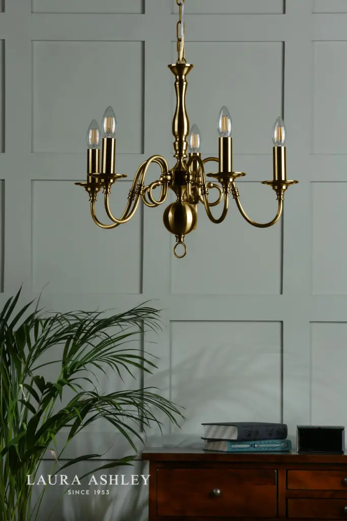 Winchester 5 Light Antique Brass Chandelier