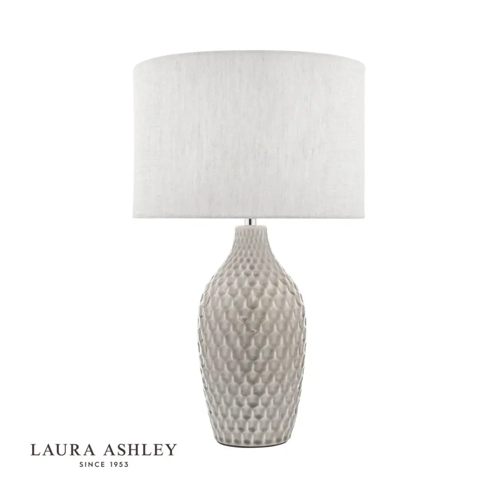 Heathfield Gloss Grey Table Lamp C/W Shade