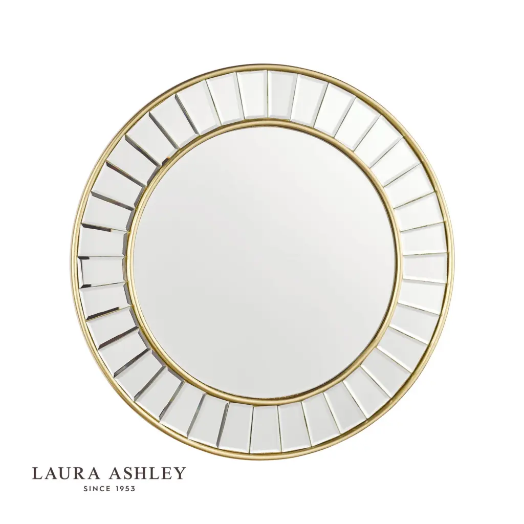 Clemence Small Round Mirror in Gold Leaf 50cm