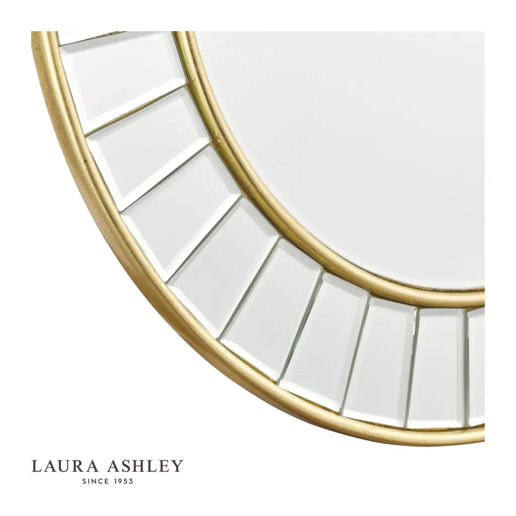 Clemence Small Round Mirror in Gold Leaf 50cm