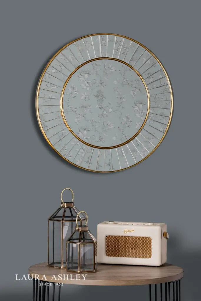 Clemence Small Round Mirror in Gold Leaf 50cm