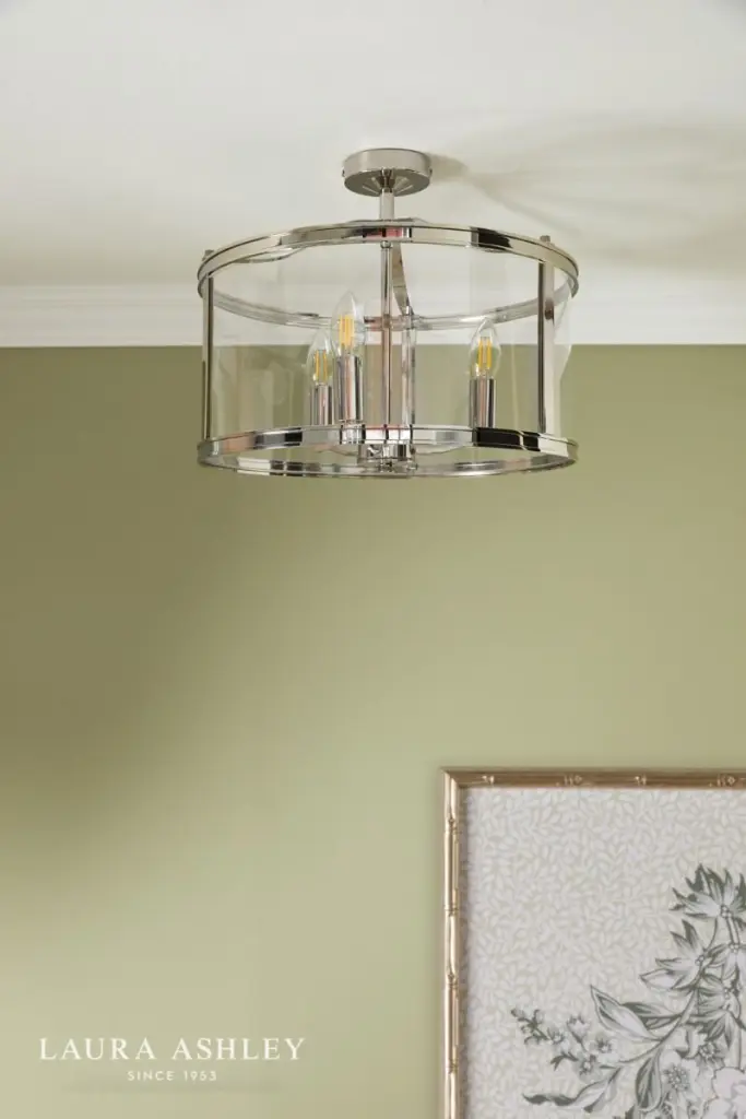 Harrington 3 Light Semi Flush in Polished Nickel