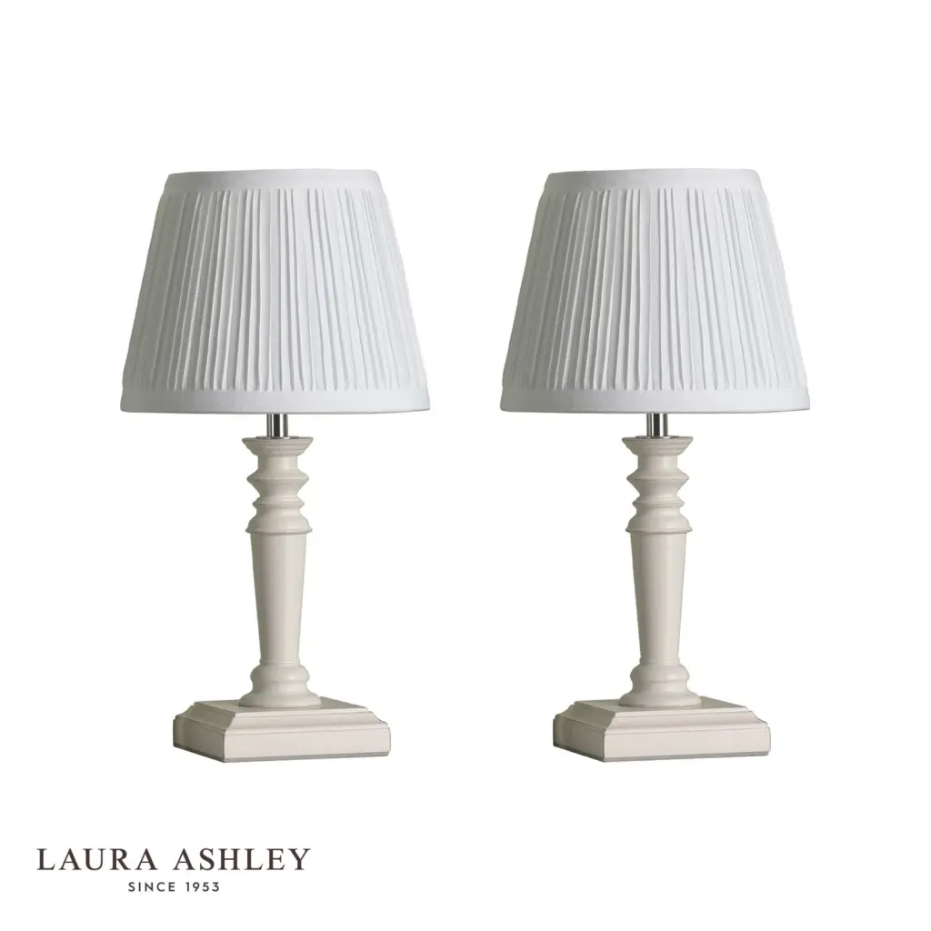 Tate Twin Pack Distressed Wood Table Lamp C/W Shade