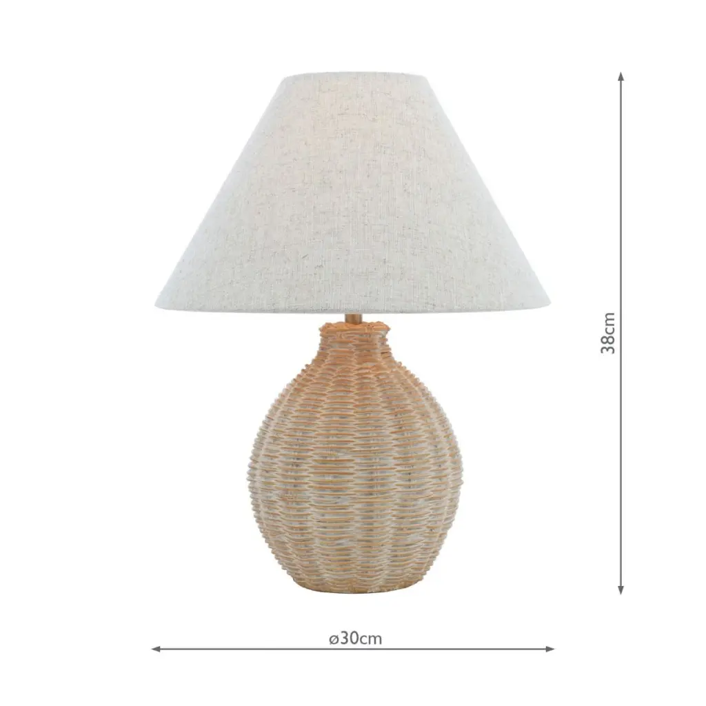 Fernhill Matt Cream Table Lamp C/W Shade