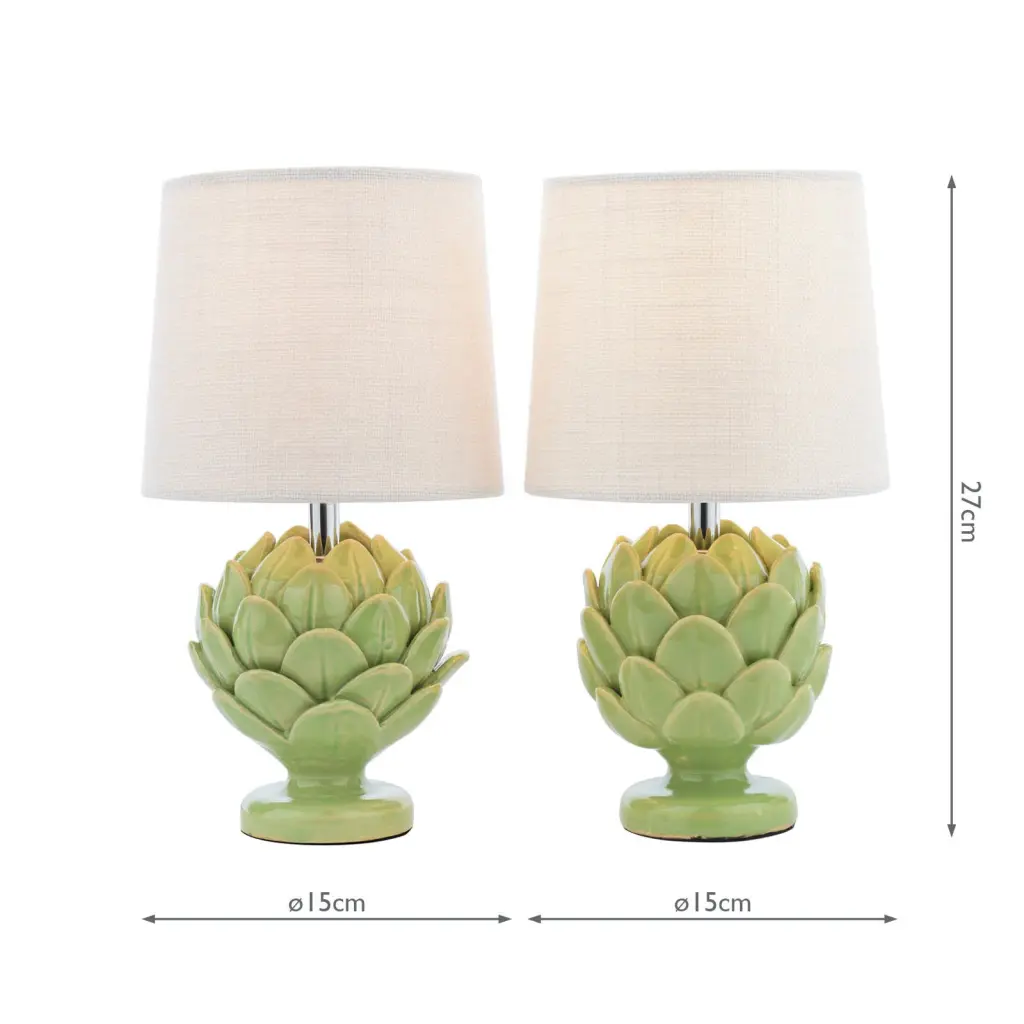 Artichoke Green Twin Pack Table Lamp