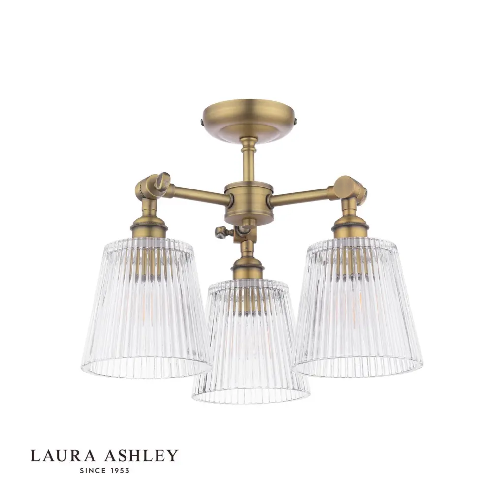 Callaghan Antique Brass 3 Light Semi Flush Fitting