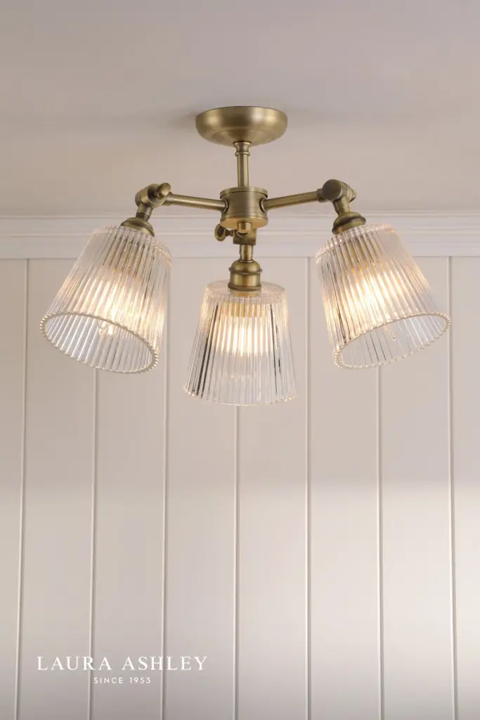 Callaghan Antique Brass 3 Light Semi Flush Fitting