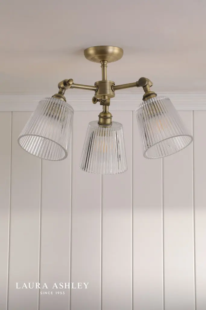 Callaghan Antique Brass 3 Light Semi Flush Fitting