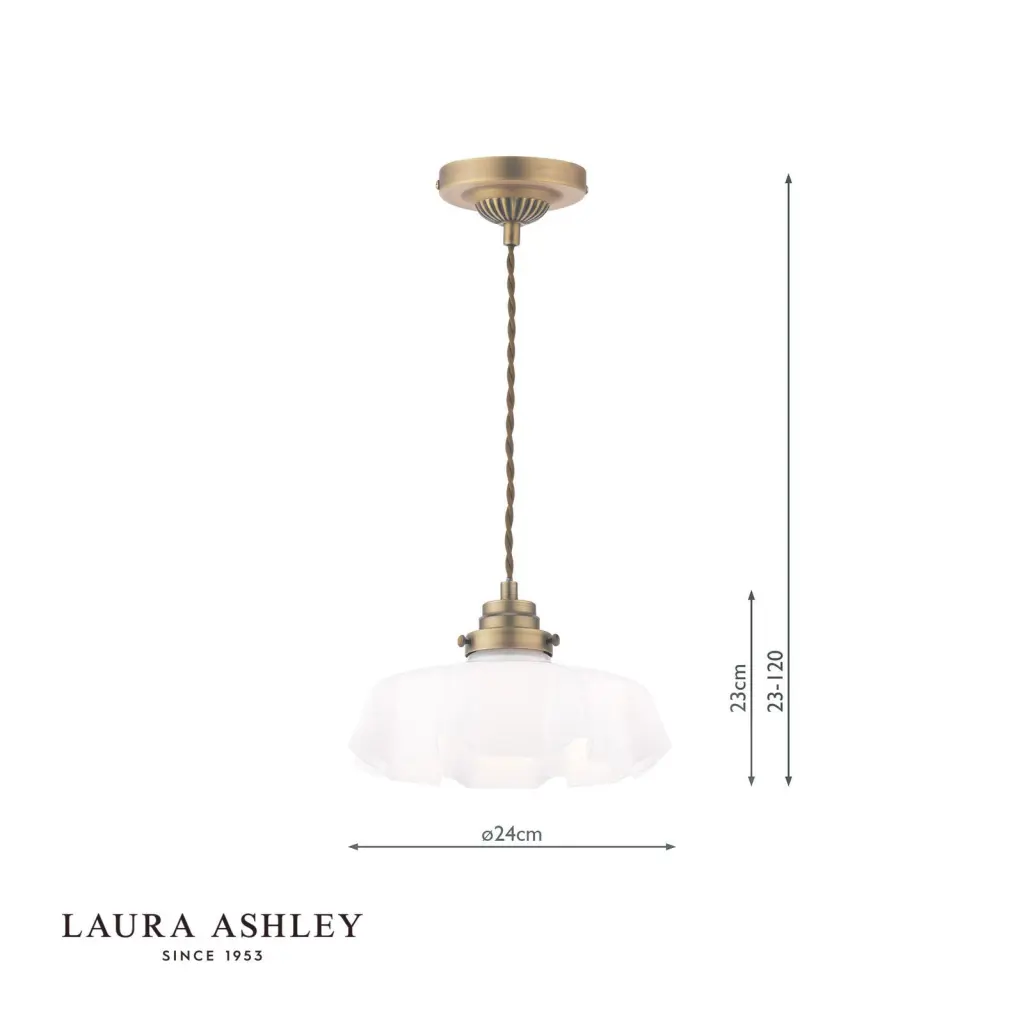 Bexwell Antique Brass & Glass Single Pendant