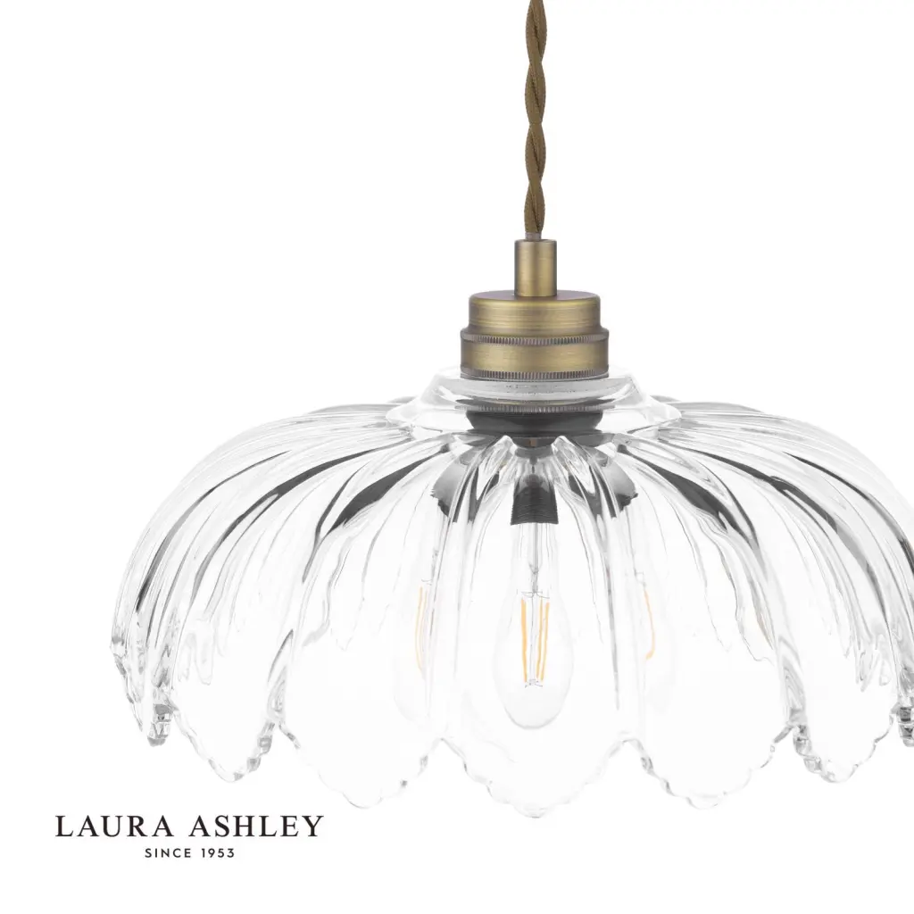 Bexwell Antique Brass & Glass Single Pendant