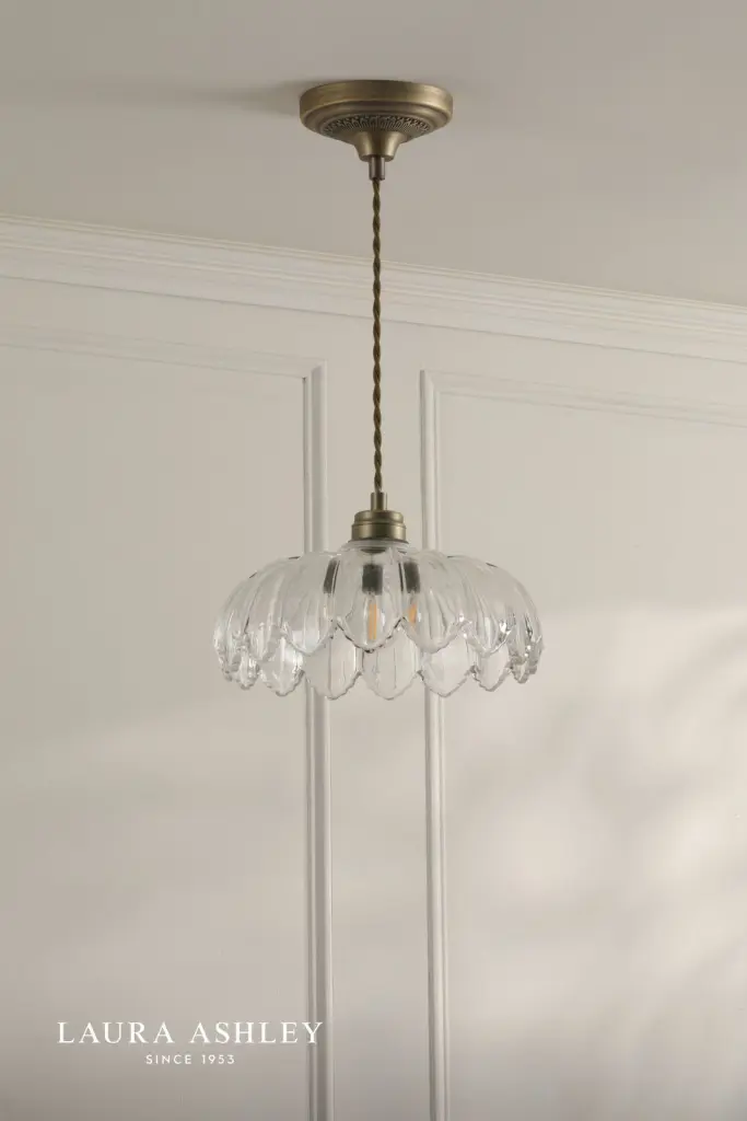 Bexwell Antique Brass & Glass Single Pendant