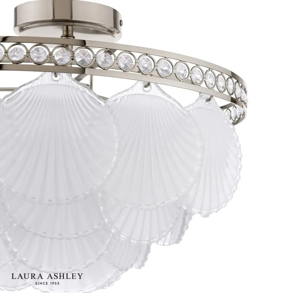 Caverton 4 Light Semi Flush Fitting in Polished Nickel