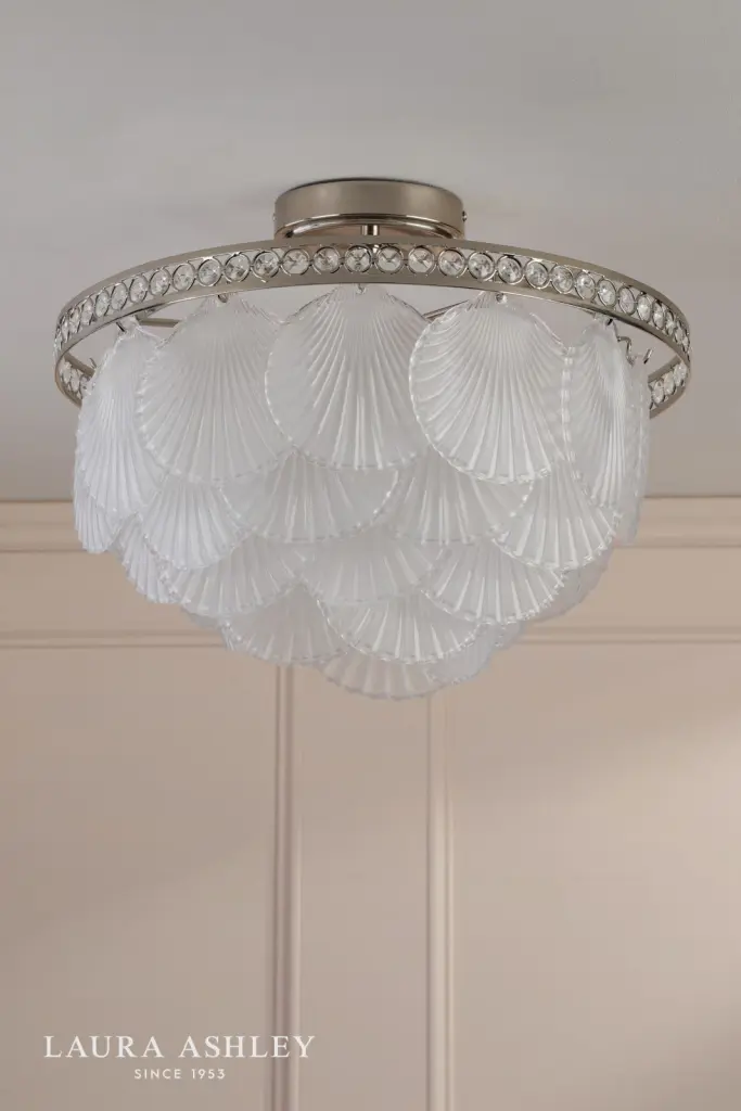 Caverton 4 Light Semi Flush Fitting in Polished Nickel