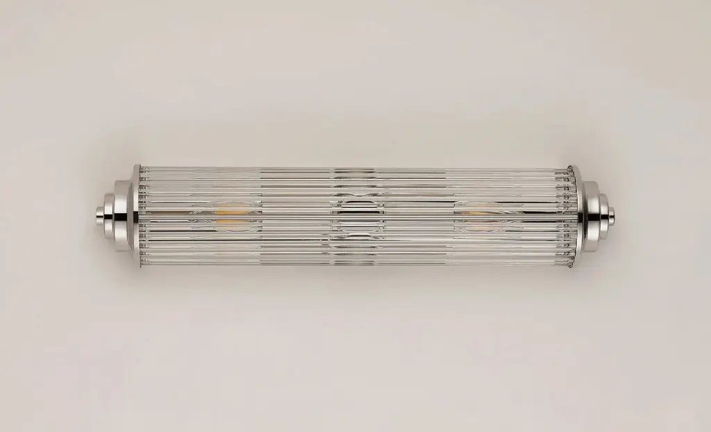 Appeal Large Flush Wall Light in Polished Nickel IP44