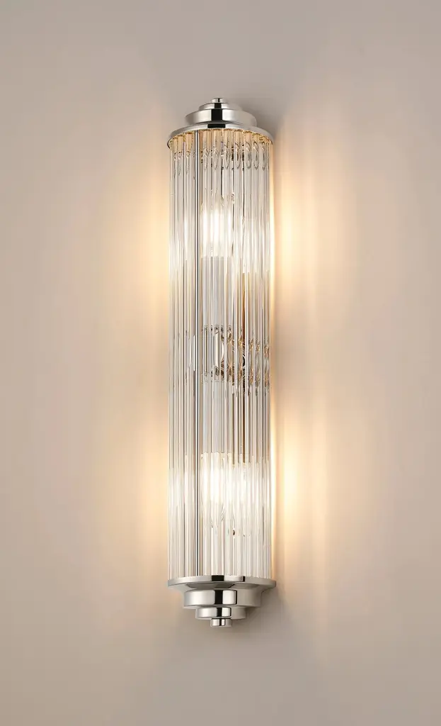 Appeal Large Flush Wall Light in Polished Nickel IP44