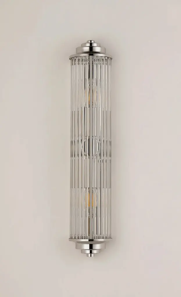 Appeal Large Flush Wall Light in Polished Nickel IP44