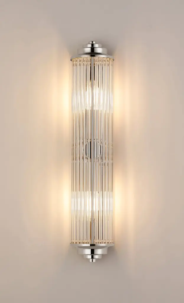 Appeal Large Flush Wall Light in Polished Nickel IP44