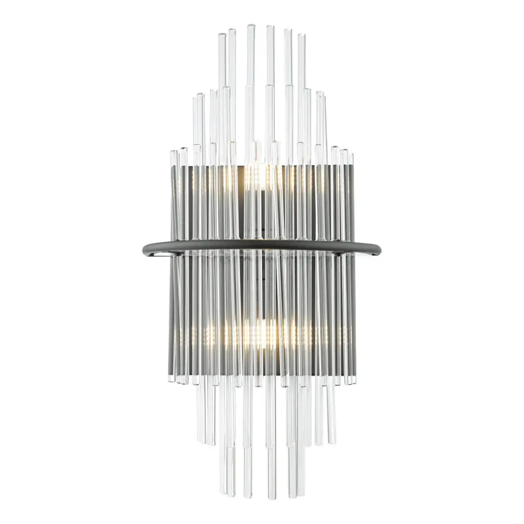 Lukas Wall Light in Satin Black & Glass