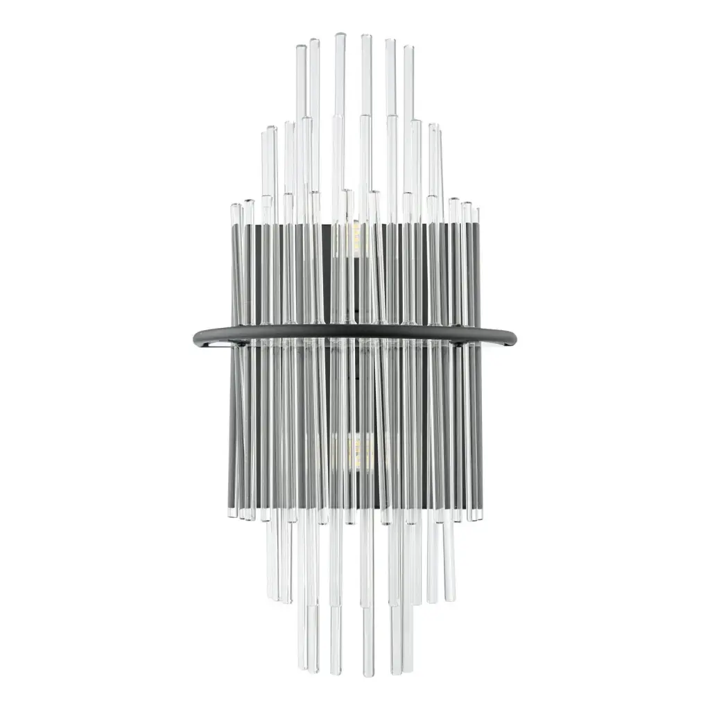 Lukas Wall Light in Satin Black & Glass